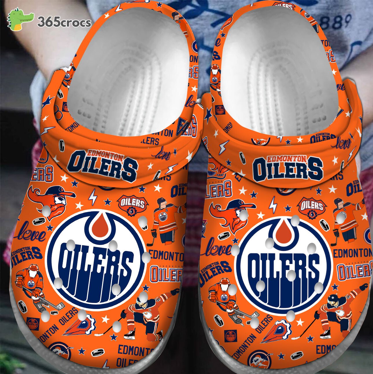 Nhl Edmonton Oilers Crocs Fleece Lined Comfort For Ice Hockey Supporters