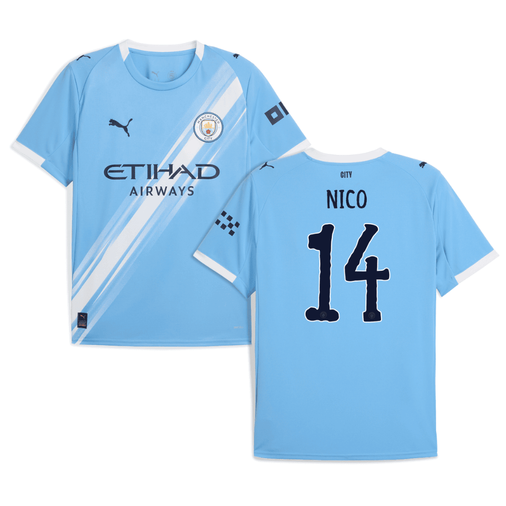 Nico O'Reilly 14 Manchester City x KidSuper 2025/26 Home Men Jersey - Sky Blue