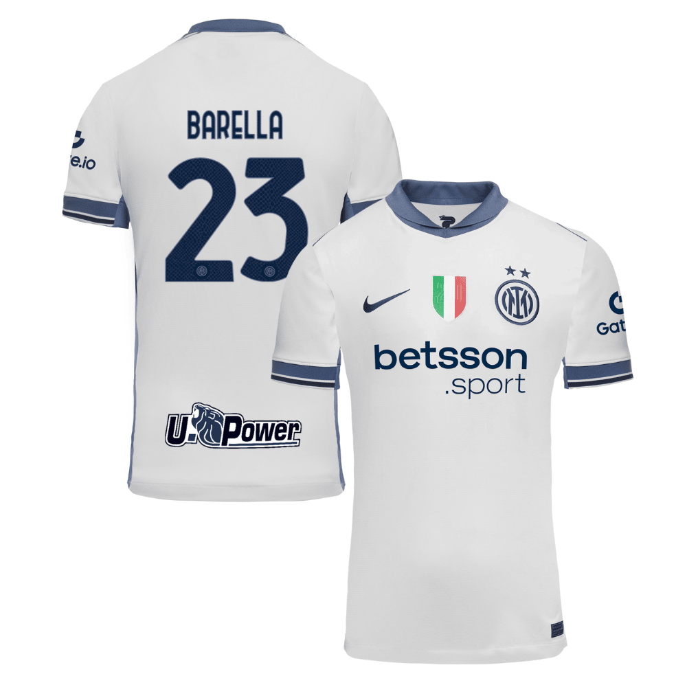 Nicolo Barella 23 Inter Milan 2024-25 Away Men Jersey - White