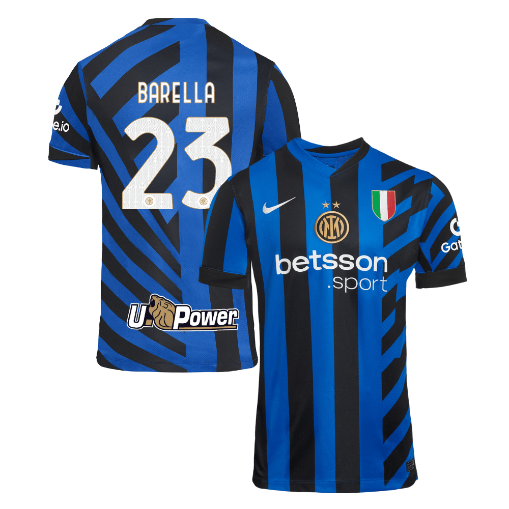 Nicolo Barella 23 Inter Milan 2024-25 Home Men Jersey - Blue