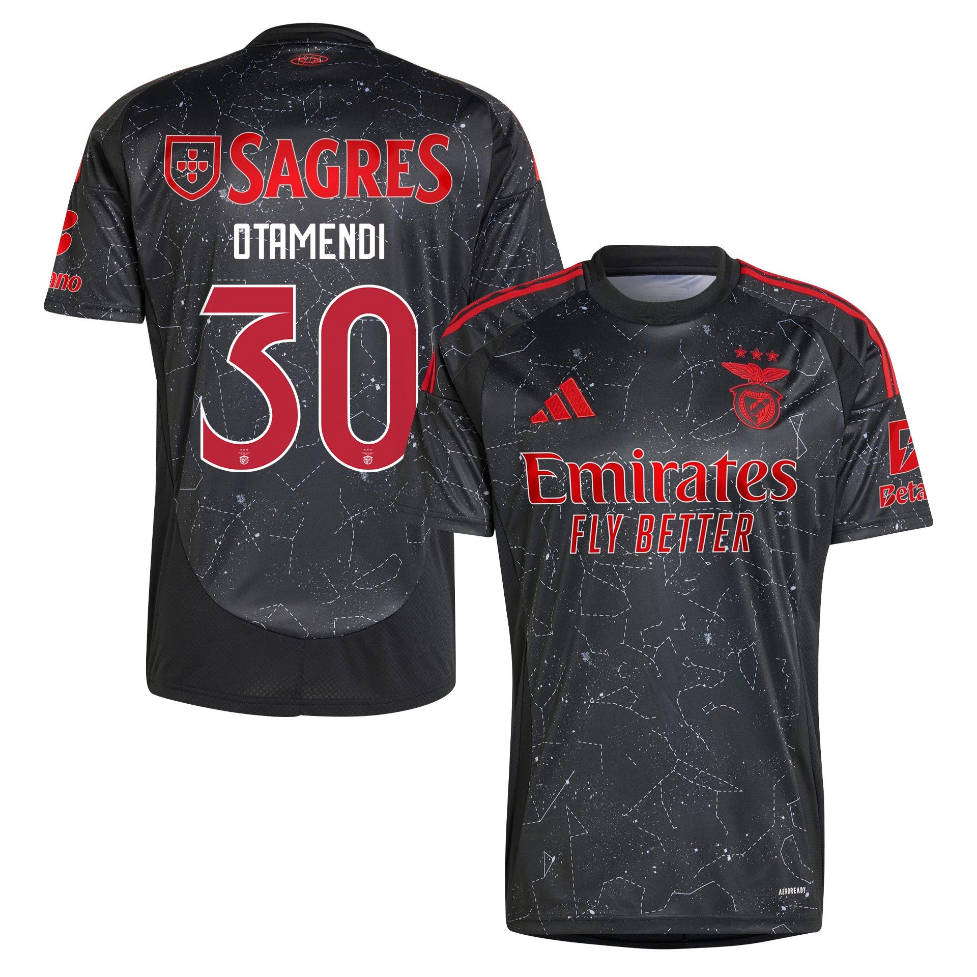 Nicols Otamendi 30 S.L. Benfica 2024/25 Away Men Jersey - Black