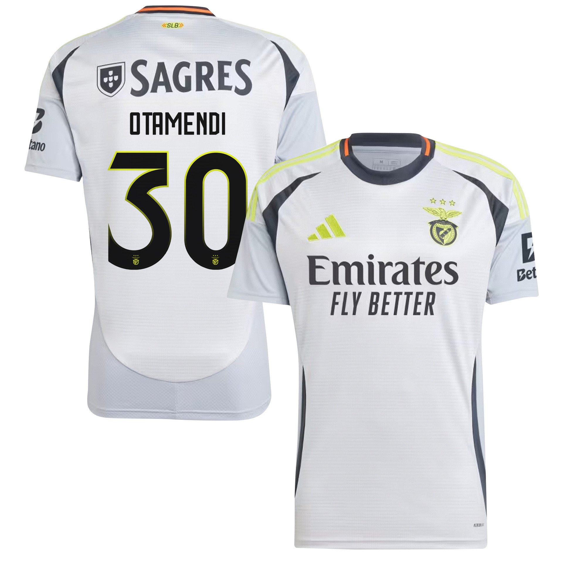Nicols Otamendi 30 S.L. Benfica 2024/25 Third Men Jersey - White