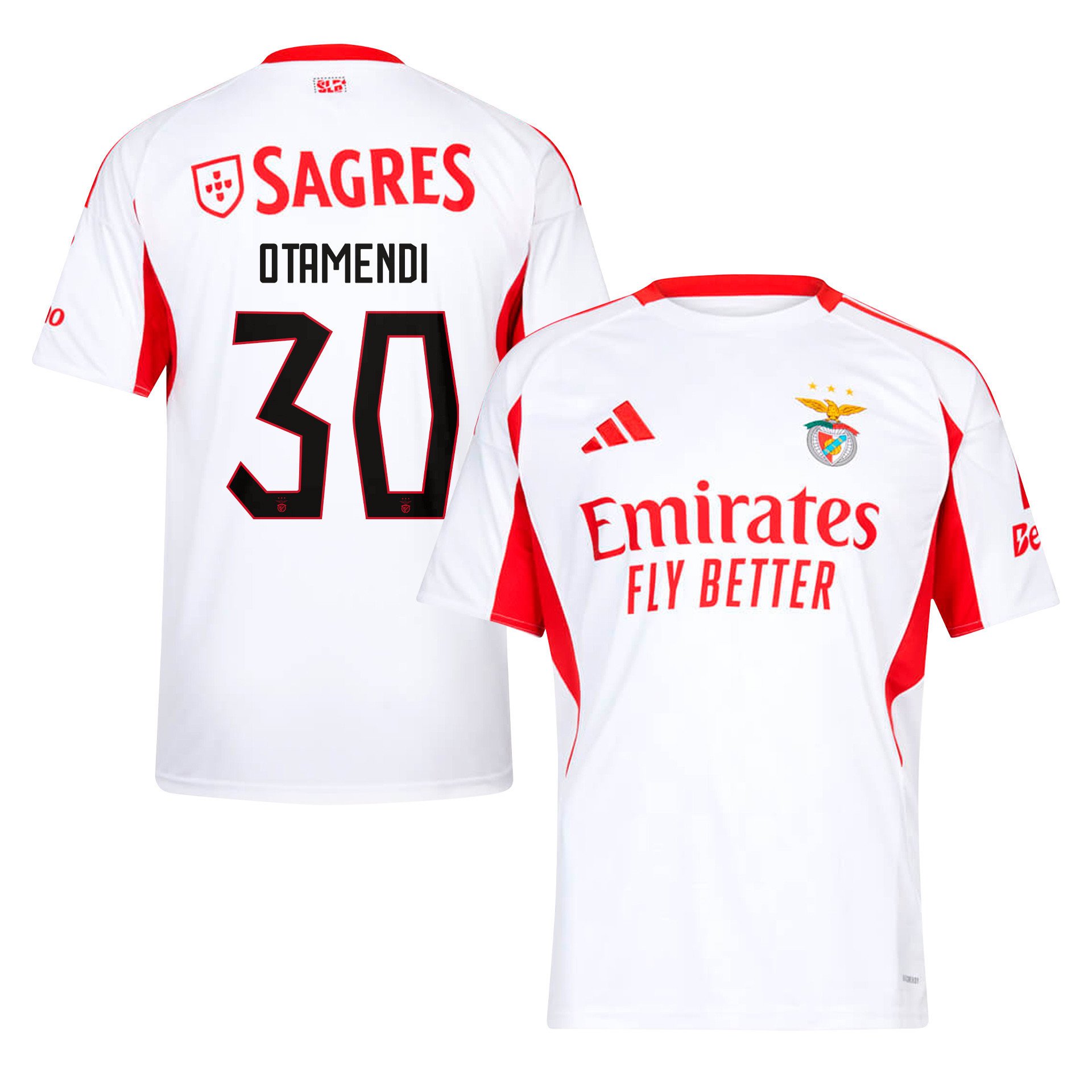 Nicols Otamendi 30 SL Benfica 2025/26 Away Men Jersey - White