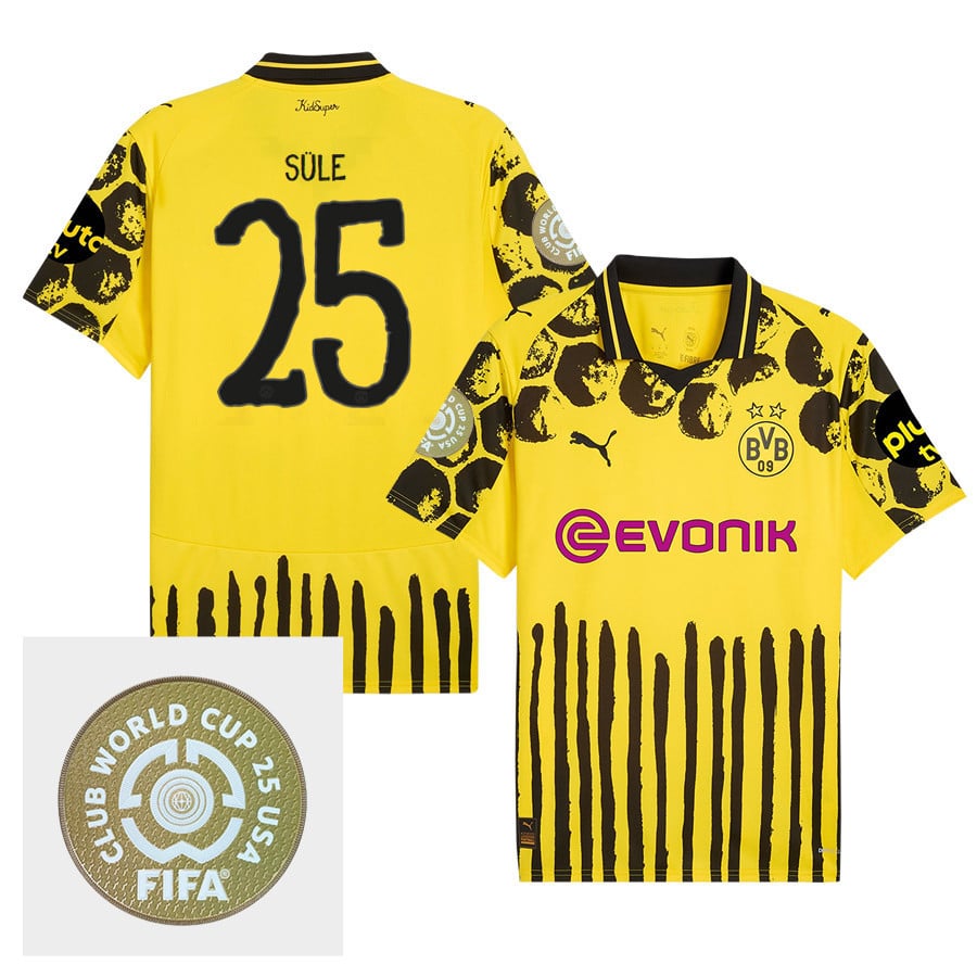 Niklas Sle 25 Borussia Dortmund x KidSuper 2025/26 FIFA Club World Cup 25 USA Patch Men Jersey - Yellow