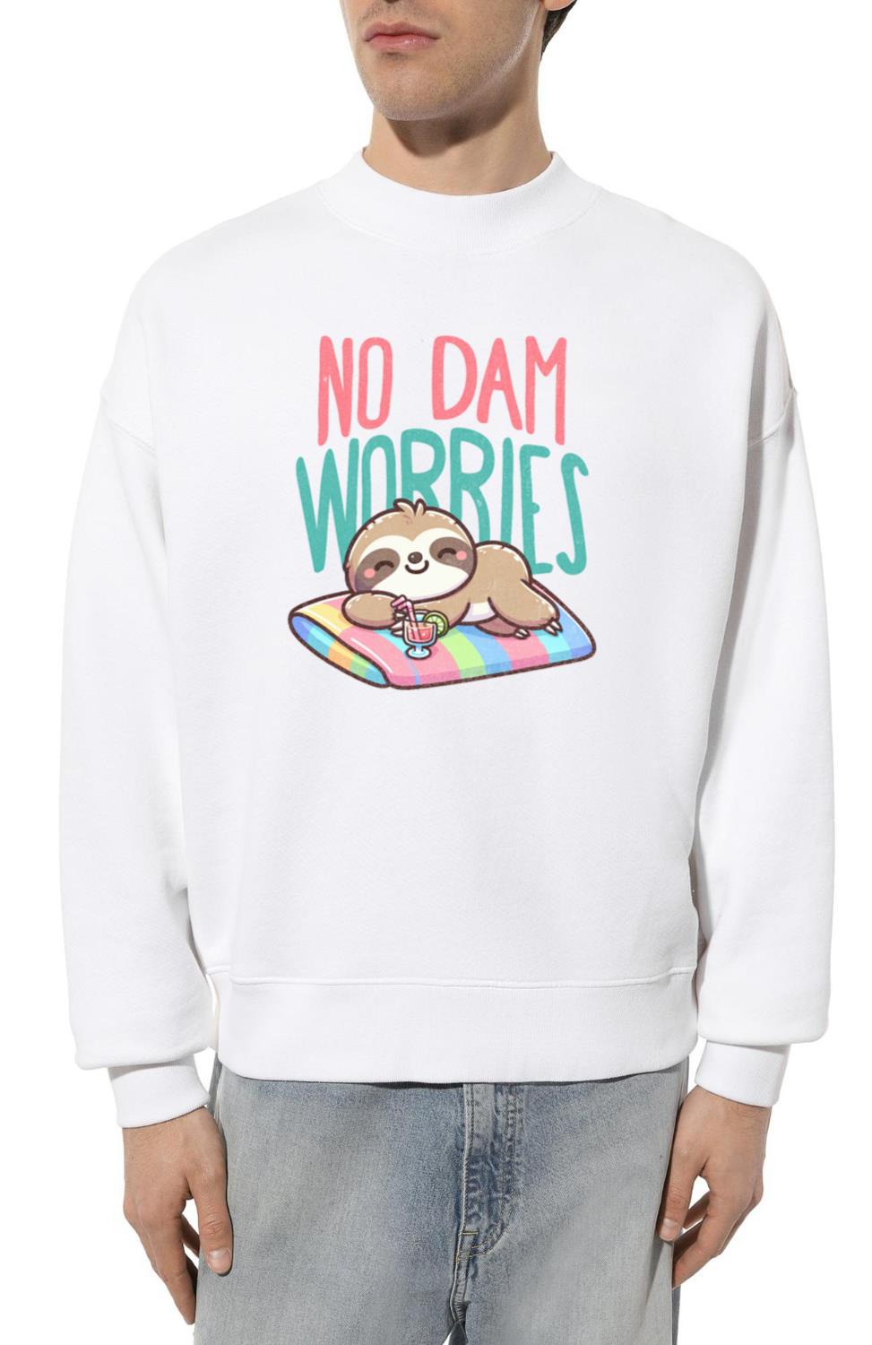 No Dam Worries Sloth on The Beach Relax - Unisex Sweatshirt