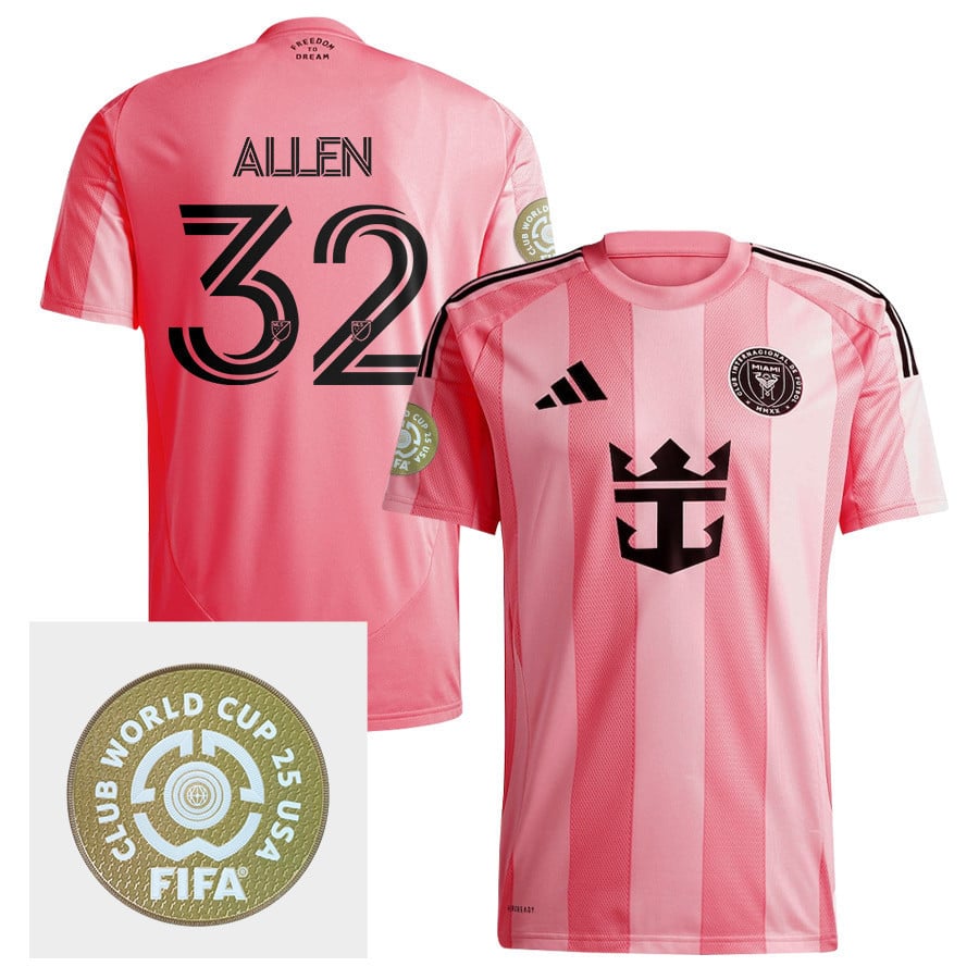 Noah Allen 32 Inter Miami CF 2025 Euforia FIFA Club World Cup 25 USA Patch Men Jersey - Light Pink