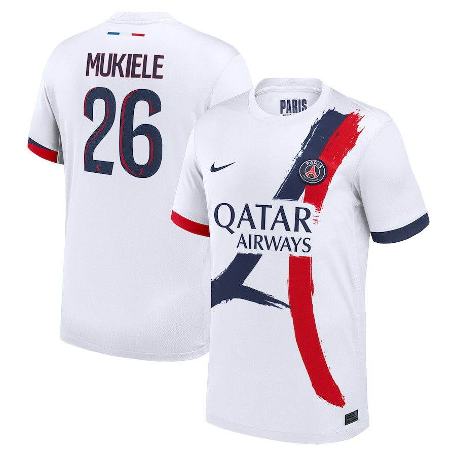 Nordi Mukiele 26 Paris Saint-Germain 2024-25 Away Jersey - White
