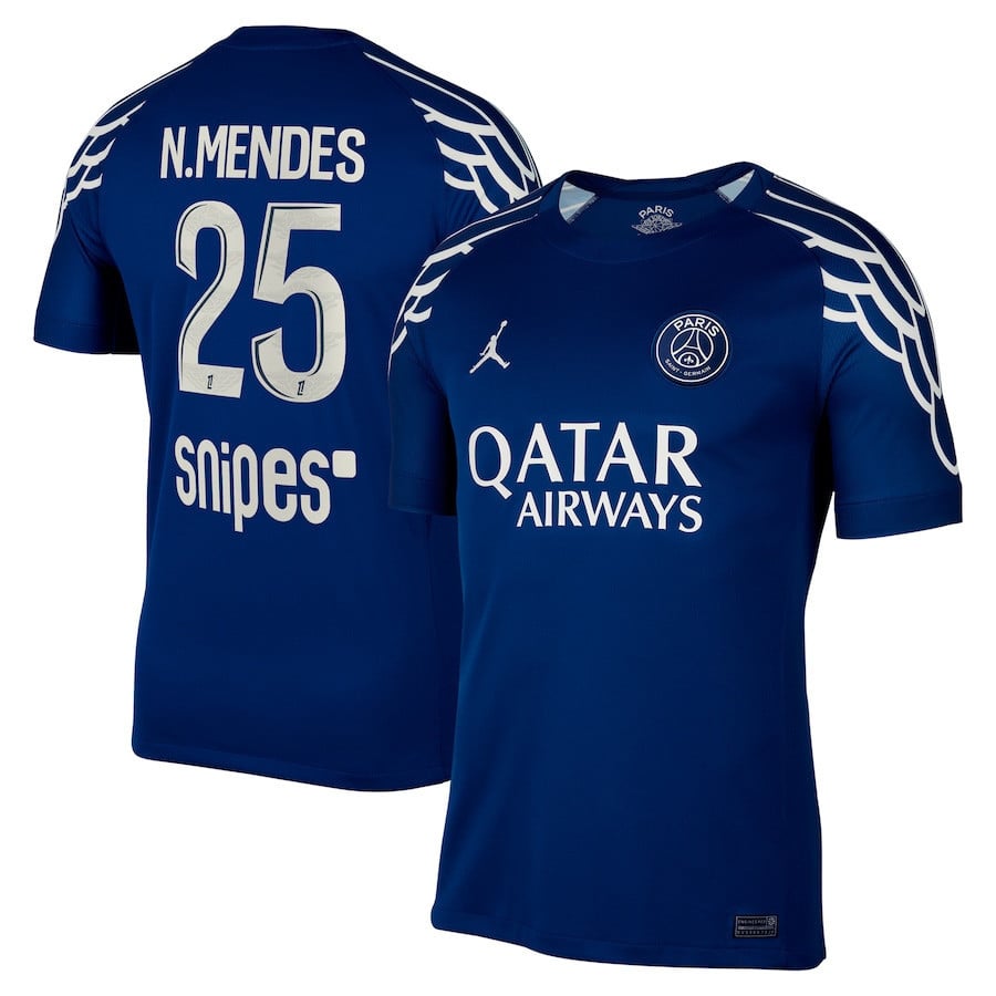 Nuno Mendes 25 Paris Saint-Germain 2024/25 Fourth Men Jersey - Dark Blue