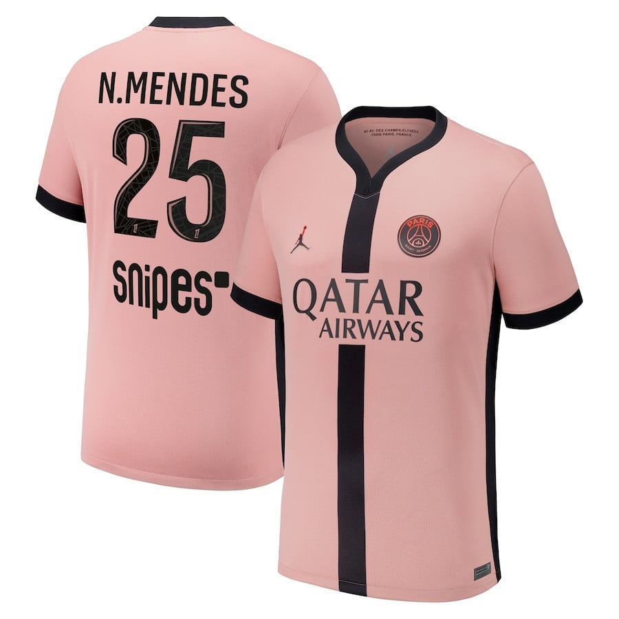 Nuno Mendes 25 Paris Saint-Germain 2024/25 Third Men Jersey - Pink