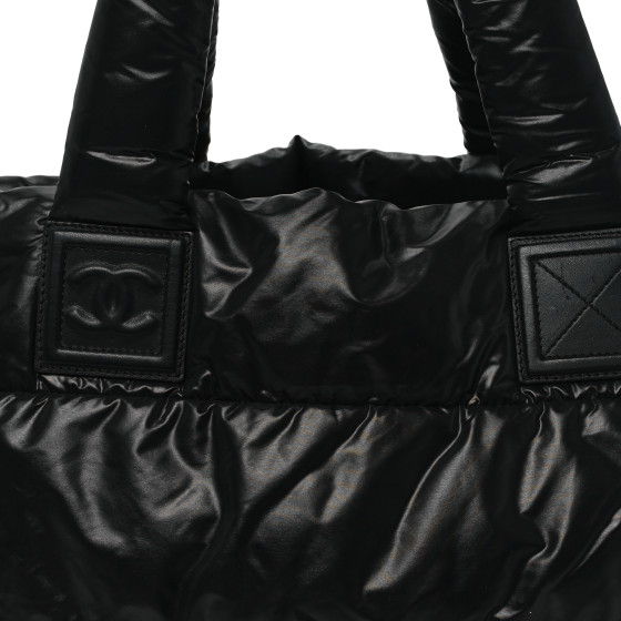 Nylon Quilted Small Coco Cocoon Tote Black - Image 8