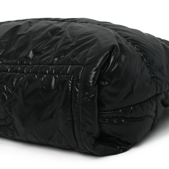 Nylon Quilted Small Coco Cocoon Tote Black - Image 10