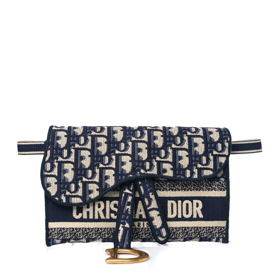 Oblique Slim Saddle Pouch Blue