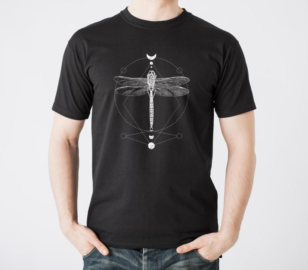 Occult Gothic Satan Moon Phases With Dragonfly - Unisex Standard T-Shirt