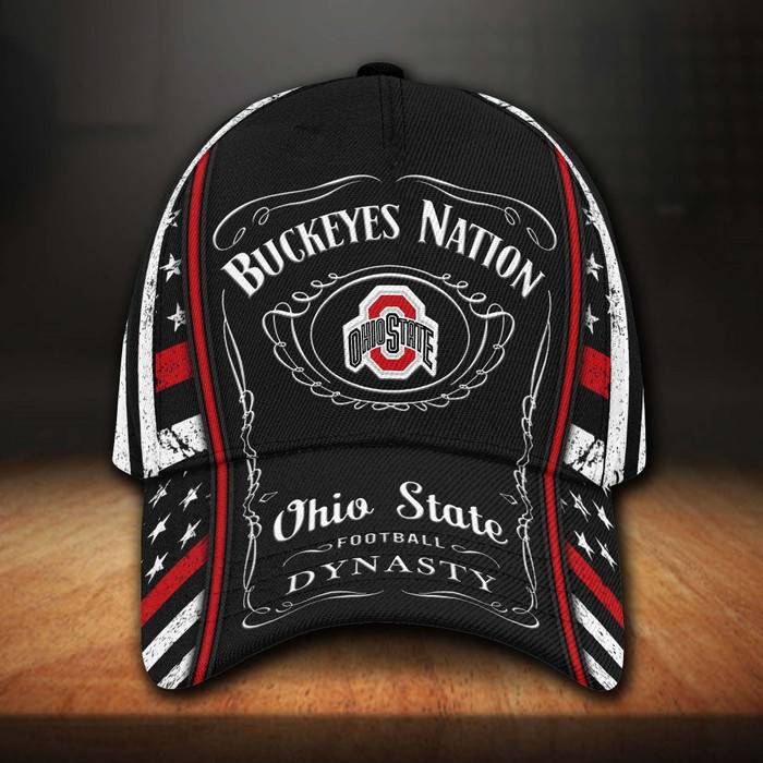 Ohio State Buckeyes Jack Daniel Logo 3D Baseball Cap CNI416
