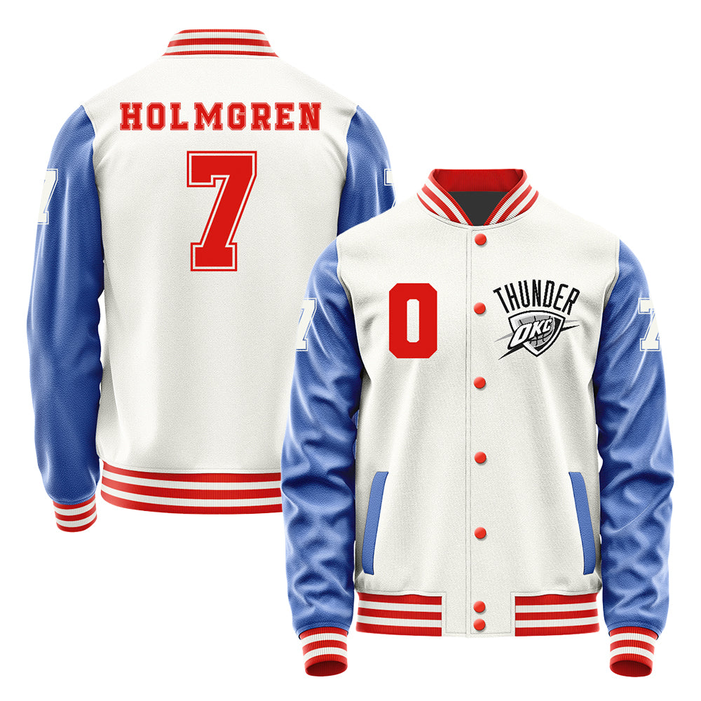 Oklahoma City Thunder NBA #7 Chet Holmgren Varsity Letter Jacket