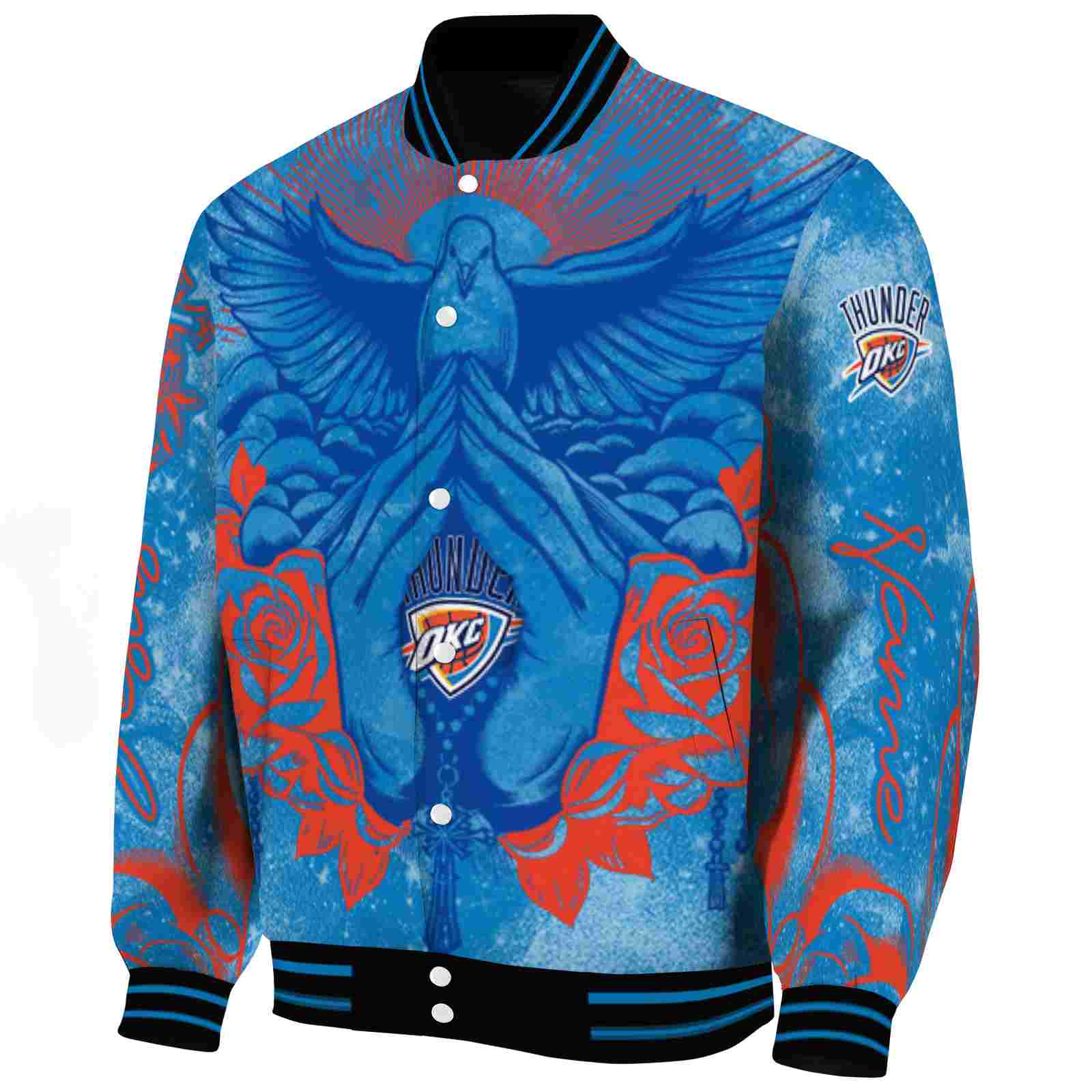 Oklahoma City Thunder NBA Basketball Finals 2025 Praying Hands Blue Jacket
