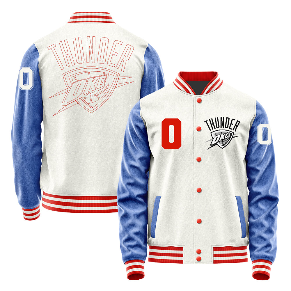 Oklahoma City Thunder NBA Varsity Letter Jacket Custom Letter And Number