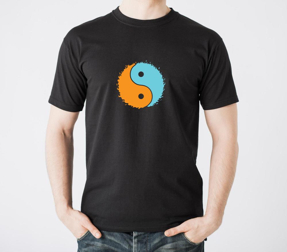 Orange Blue Yin and Yang Symbol - Unisex Standard T-Shirt