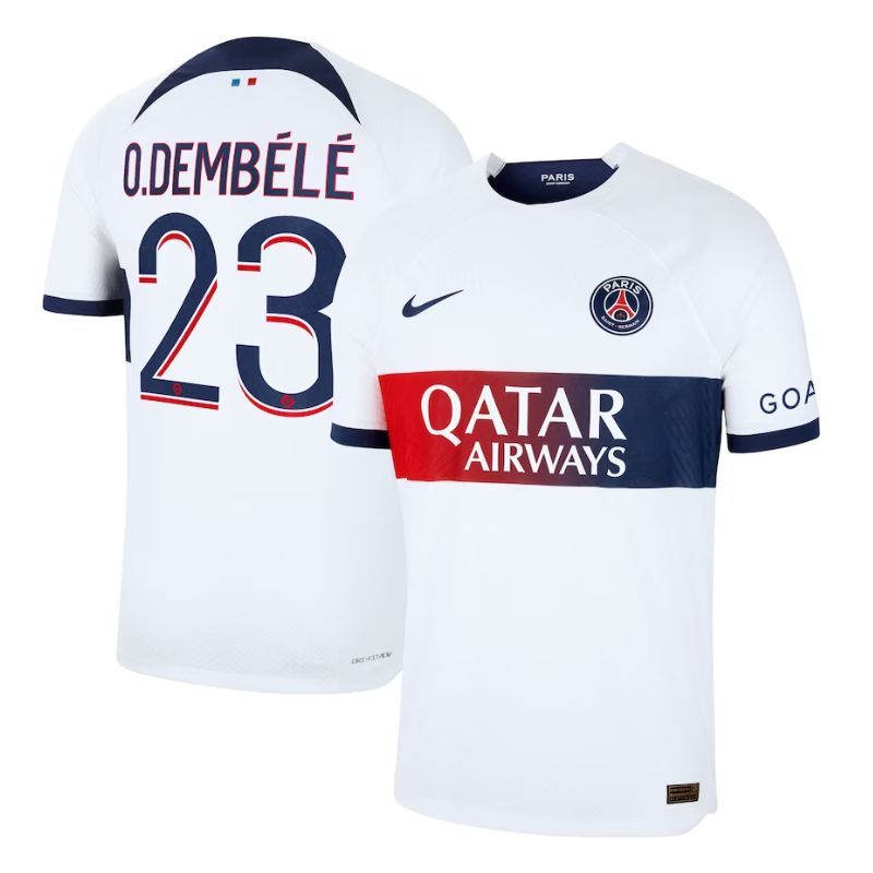Ousmane Dembele Paris Saint-Germain 2023/24 Away Player Jersey - White