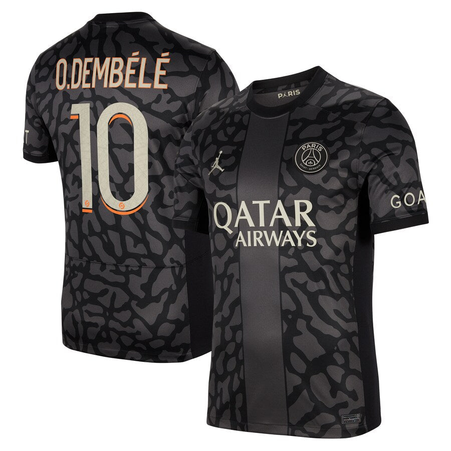 Ousmane Dembele Paris Saint-Germain Jordan Brand 2023/24 Third Stadium Player Jersey - Anthracite
