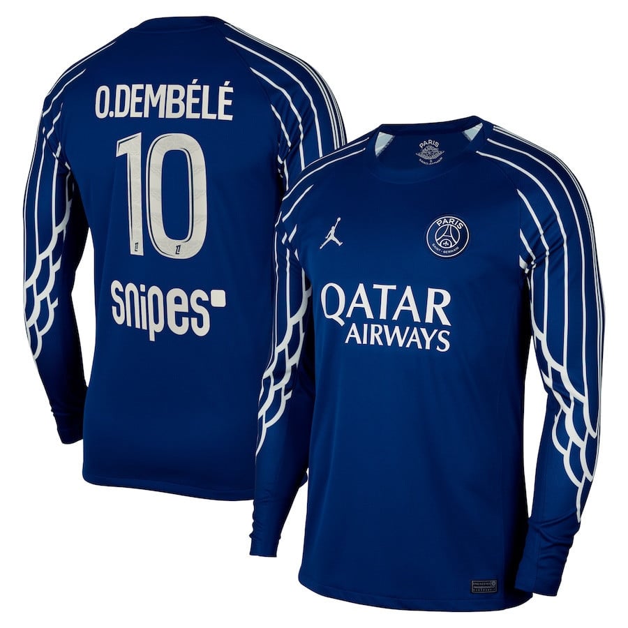 Ousmane Dembl 10 Paris Saint-Germain 2024/25 Fourth Long Sleeve Men Jersey - Dark Blue