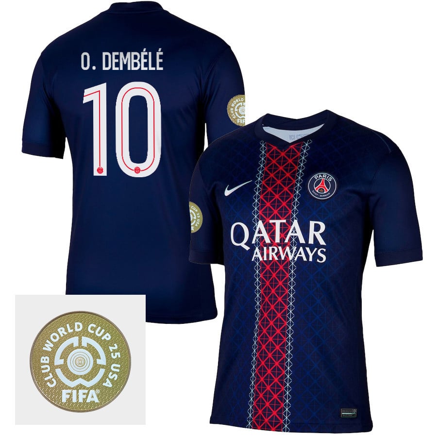 Ousmane Dembl 10 Paris Saint-Germain 2025/26 FIFA Club World Cup 25 USA Patch Home Men Jersey - Navy