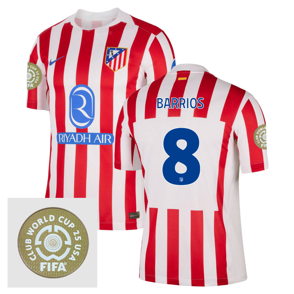 Pablo Barrios 8 Atltico de Madrid 2025/26 FIFA Club World Cup 25 USA Patch Home Men Jersey - White/Red