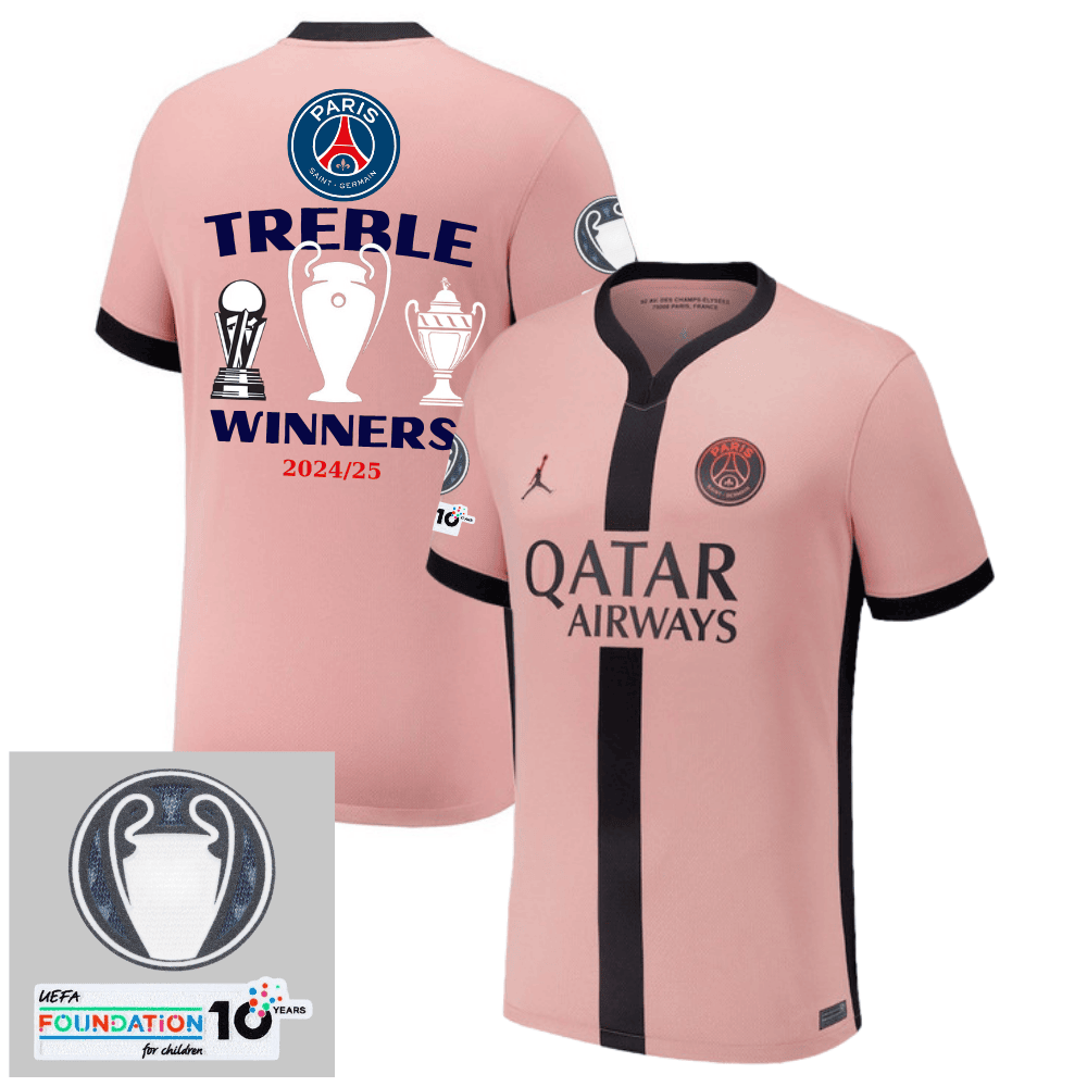 Paris Saint-Germain 2024/25 TREBLE WINNERS Third Men Jersey - Pink
