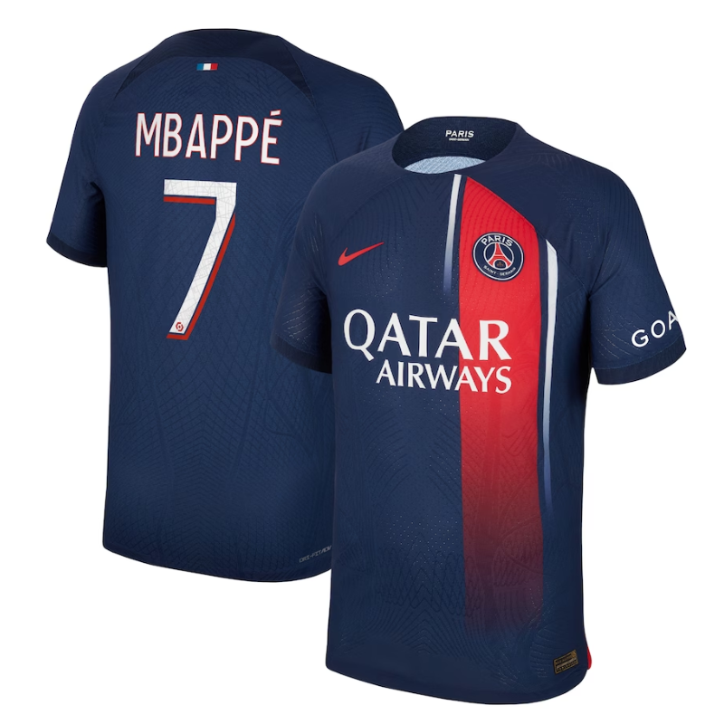 Paris Saint-Germain Team Home Shirt 2023-24 with Jersey Mbappe 7 printing - Blue