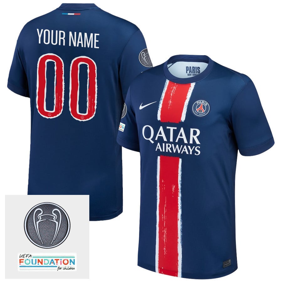 Paris Saint-Germain UEFA Champions League Titleholder 2024/25 Home Men Custom Jersey - Navy