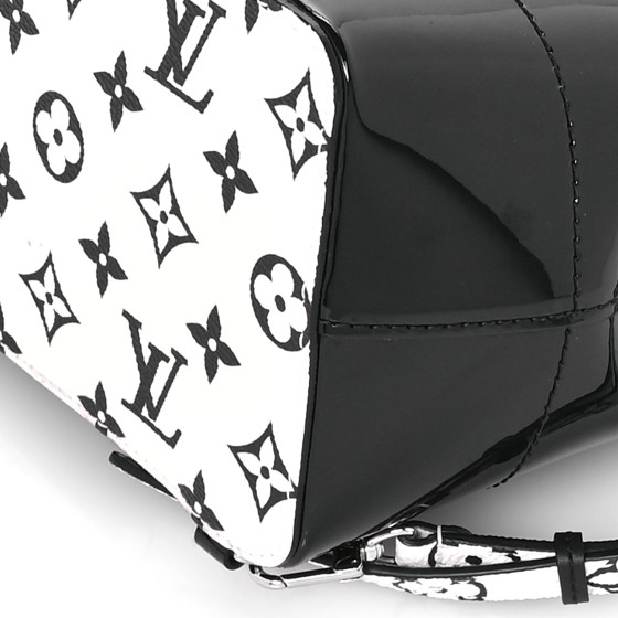 Patent Monogram Hot Springs Backpack Black White - Image 10