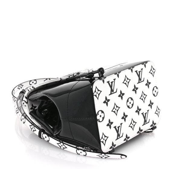 Patent Monogram Hot Springs Backpack Black White - Image 4