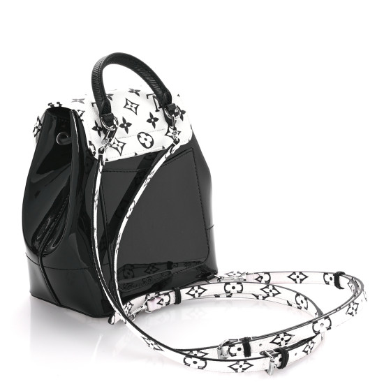 Patent Monogram Hot Springs Backpack Black White - Image 3