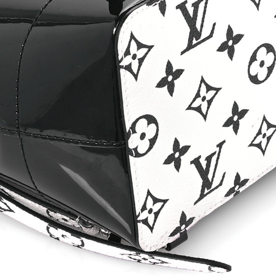 Patent Monogram Hot Springs Backpack Black White - Image 9