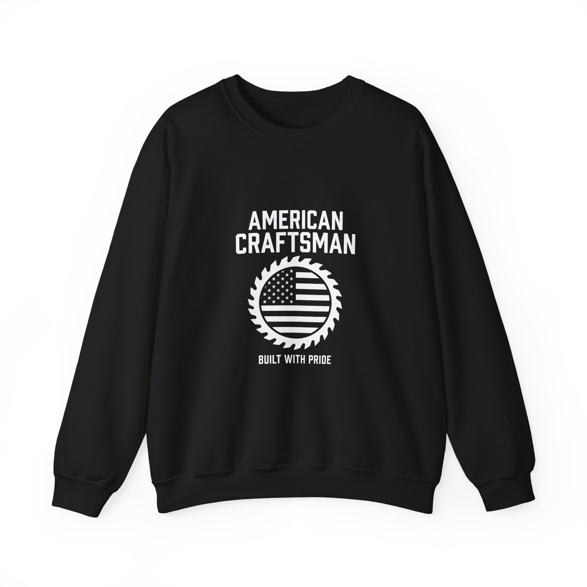 Patriotic Woodworker Sweatshirt, Circular Saw Flag Graphic Crewneck