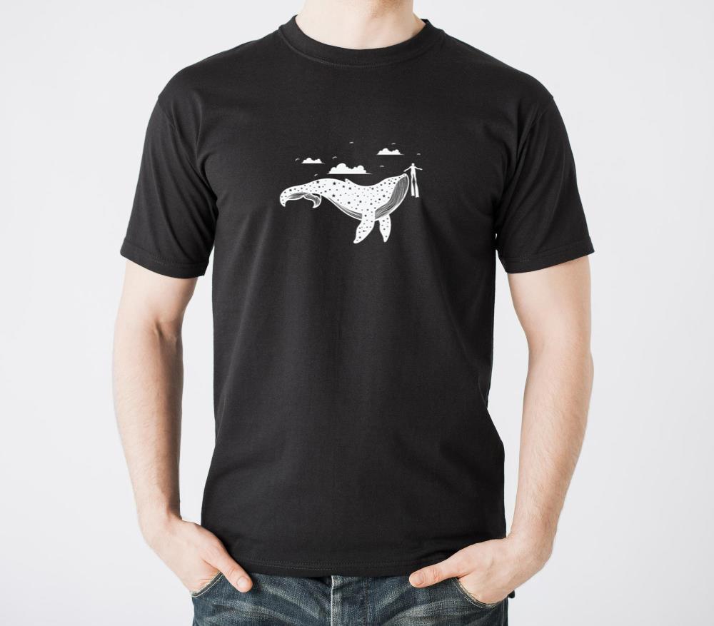 Pattern on Whale with Diver - Unisex Standard T-Shirt