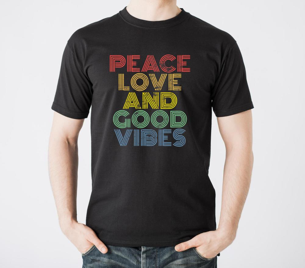 Peace Love And Good Vibes Vintage Distressed - Unisex Standard T-Shirt
