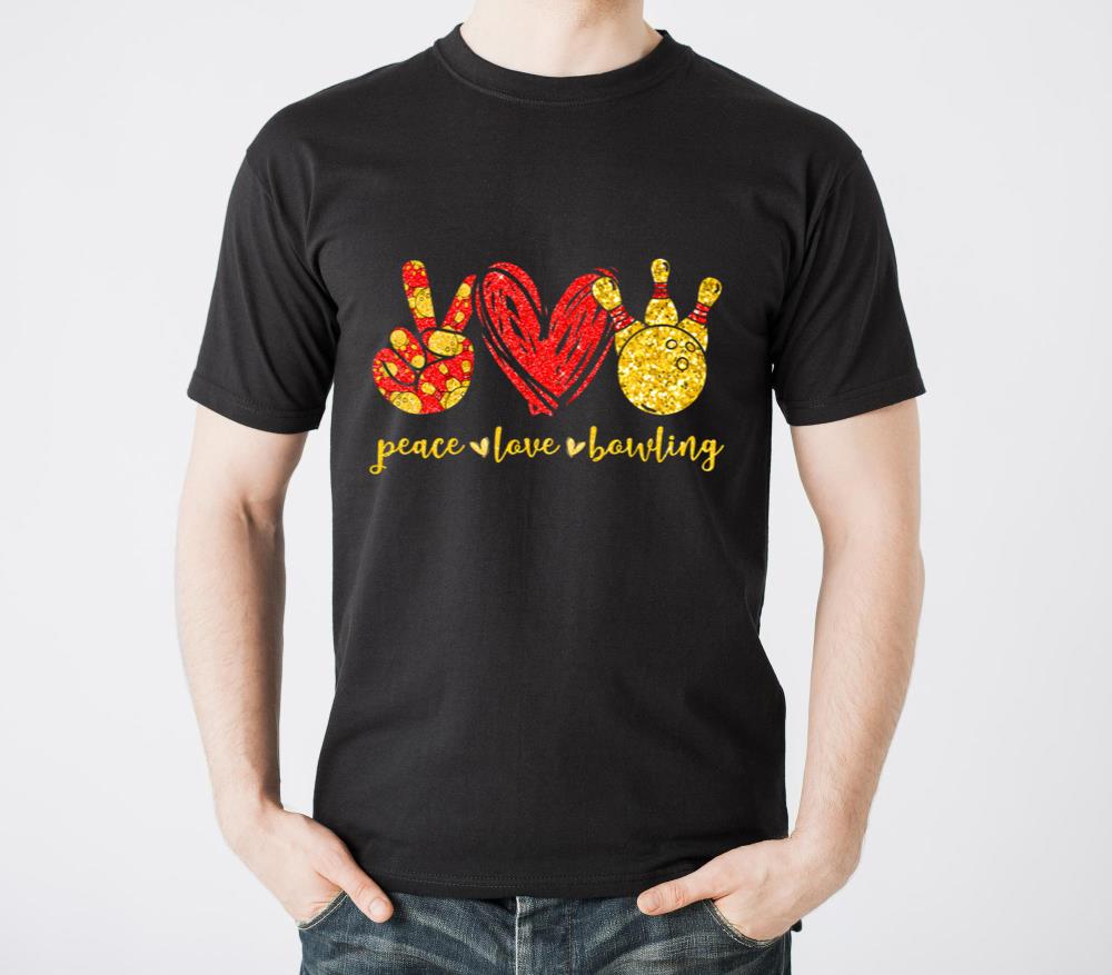 Peace Love Bowling Cute Bowling Lovers - Unisex Standard T-Shirt