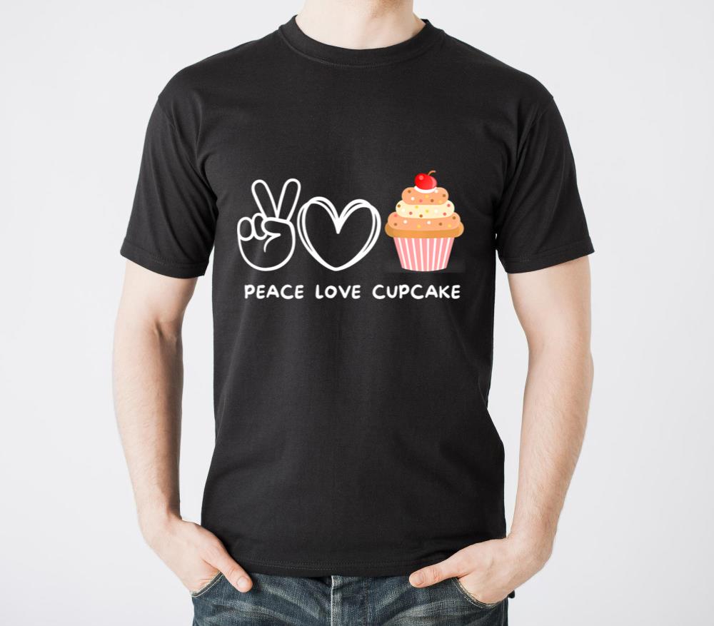 Peace Love Cupcake Retro Cupcake Lover Sweets Love - Unisex Standard T-Shirt