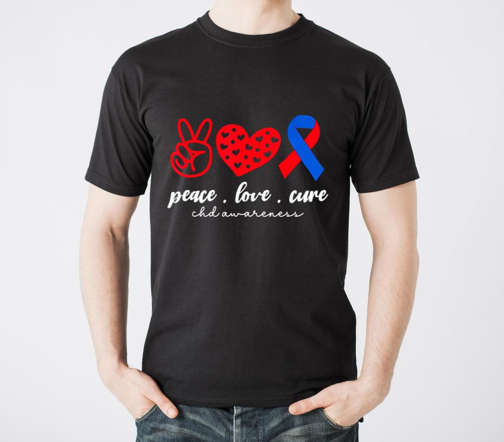 Peace Love Cure CHD Congenital Heart Defect Awaren1 - Unisex Standard T-Shirt