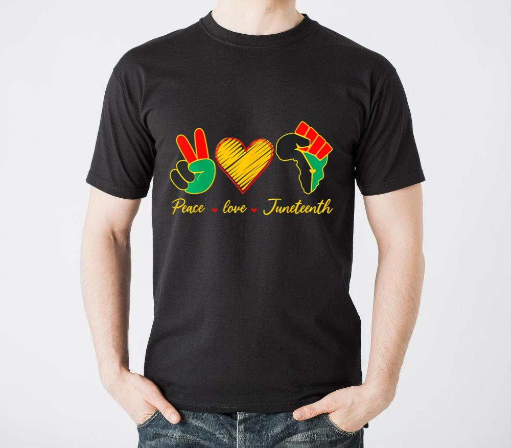 Peace Love Junenth Black History Pride African Ame - Unisex Standard T-Shirt