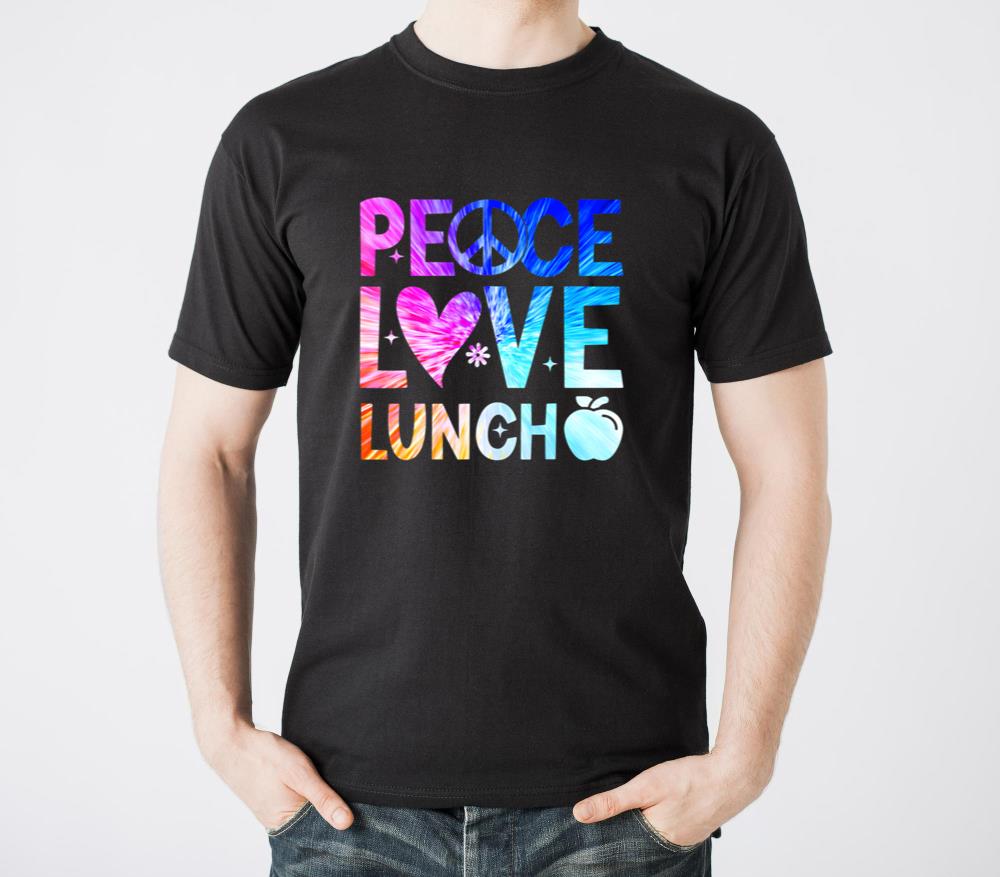 Peace love lunch lady retro groovy lunch lady Back - Unisex Standard T-Shirt