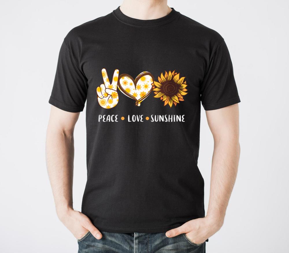 Peace Love Sunshine Sunflower Hippie for1 - Unisex Standard T-Shirt