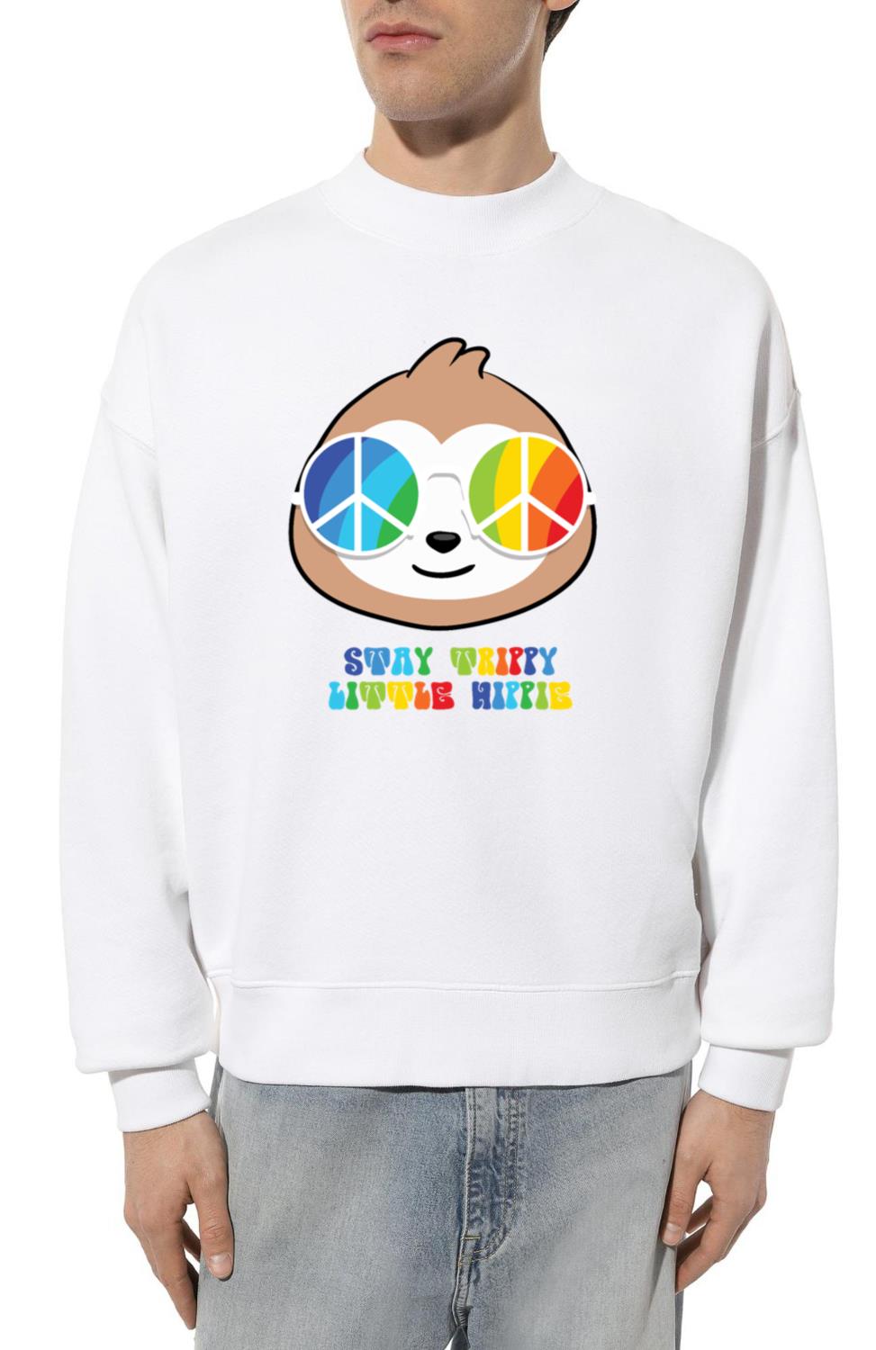 Peace sign, freedom, rainbow colors, cute sloth - Unisex Sweatshirt