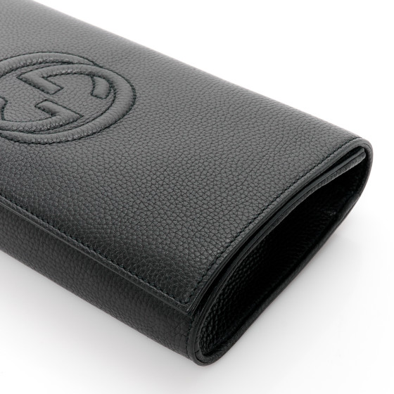 Pebbled Calfskin Medium Soho Clutch Black - Image 11