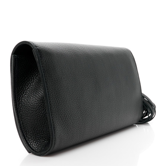 Pebbled Calfskin Medium Soho Clutch Black - Image 3