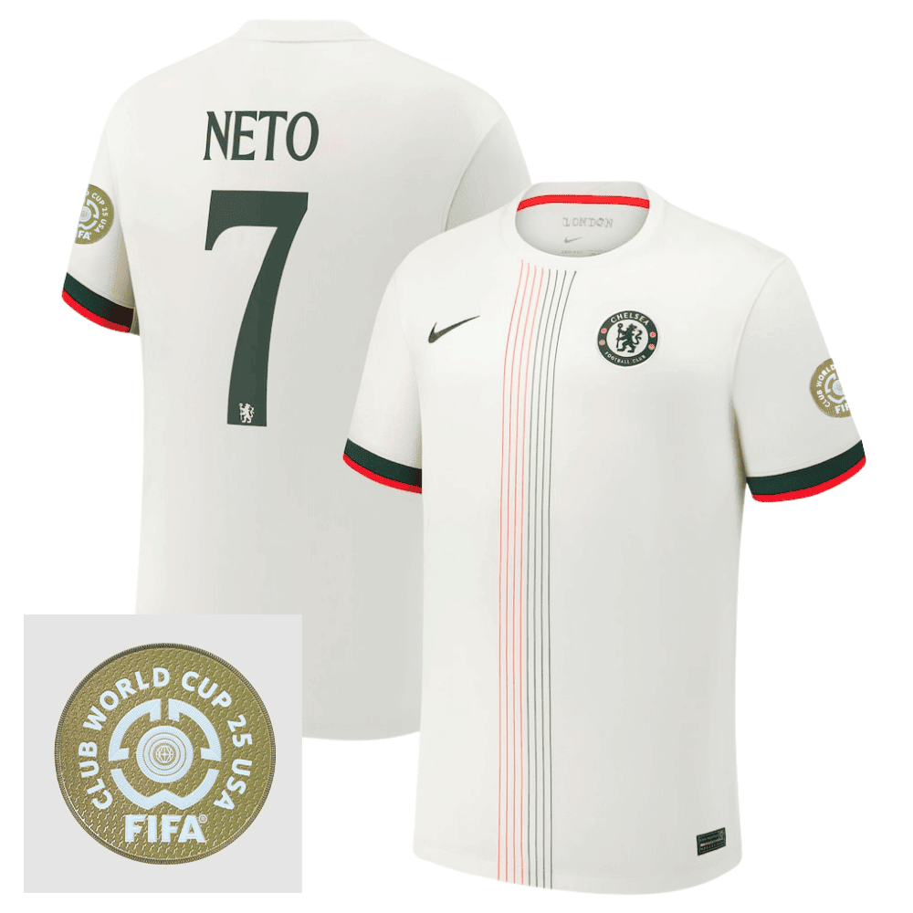 Pedro Neto 7 Chelsea 2025/26 FIFA Club World Cup 25 USA Patch Away Men Jersey - White
