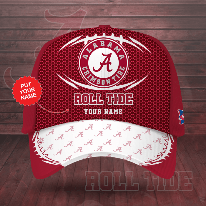 Personalized Alabama Crimson Tide Football Team 3D Baseball Cap Red CNI1999