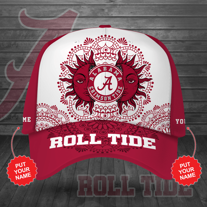 Personalized Alabama Crimson Tide Football Team Roll Tide 3D Baseball Cap Red CNI1992