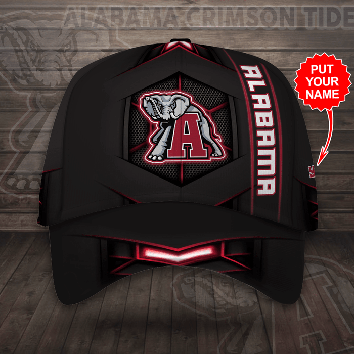 Personalized Alabama Crimson Tide Logo 3D Baseball Cap Black CNI2046